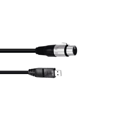 OMNITRONIC Interface Cable USB/XLR(F) 5m black