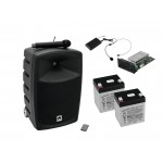 Garso kolonelė su akumuliatoriumi OMNITRONIC komplektas  WAMS-10BT1 + mikrofonas ant galvos + akumuliatorius