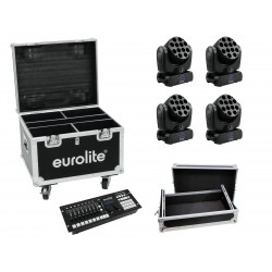 EUROLITE Set 4x LED TMH-12 + Controller + Cases EUROLITE Set 4x LED TMH-12 + Controller + Cases