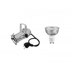 EUROLITE Set PAR-16 Spot sil + GU-10 230V COB 1x3W LED 2700K EUROLITE Set PAR-16 Spot sil + GU-10 230V COB 1x3W LED 2700K