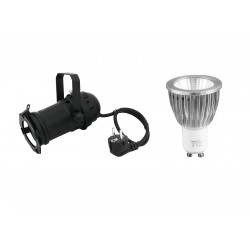 EUROLITE Set PAR-16 Spot bk + GU-10 230V COB 7W 3000K EUROLITE Set PAR-16 Spot bk + GU-10 230V COB 7W 3000K