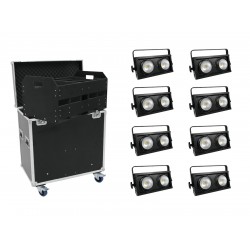 EUROLITE Set 8x Audience Blinder 2x100W LED COB + Case EUROLITE Set 8x Audience Blinder 2x100W LED COB + Case