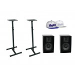 OMNITRONIC Set 2x ARM-6.5 studio monitor + 2x MO-1 stand
