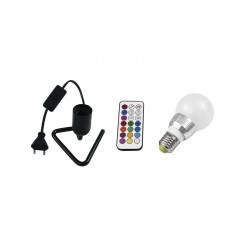 EUROLITE Set LED A60 230V 5W E27 multicolor RC + Triangle base b EUROLITE Set LED A60 230V 5W E27 multicolor RC + Triangle base b