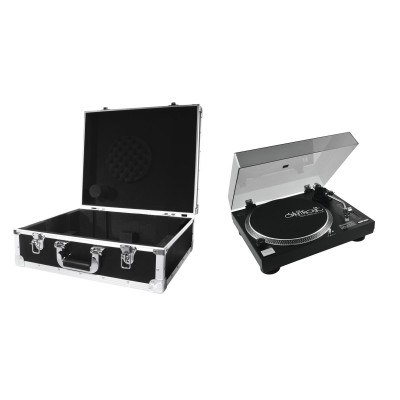 OMNITRONIC Set DD-2520 USB Turntable bk + Case black -S- OMNITRONIC Set DD-2520 USB Turntable bk + Case black -S-