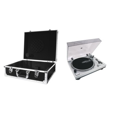 OMNITRONIC Set DD-2550 USB Turntable sil + Case black -S- OMNITRONIC Set DD-2550 USB Turntable sil + Case black -S-