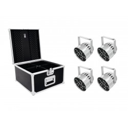 EUROLITE Set 4x LED PAR-56 QCL Short sil + PRO Case EUROLITE Set 4x LED PAR-56 QCL Short sil + PRO Case