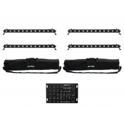 EUROLITE Set 4x LED BAR-12 QCL RGBA + 2x Soft Bag + Controller EUROLITE Set 4x LED BAR-12 QCL RGBA + 2x Soft Bag + Controller