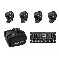 EUROLITE Set 4x LED PS-4 HCL + Soft Bag + Controller EUROLITE Set 4x LED PS-4 HCL + Soft Bag + Controller