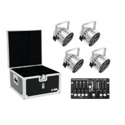 EUROLITE Set 4x LED PAR-56 QCL sil + Case + Controller EUROLITE Set 4x LED PAR-56 QCL sil + Case + Controller