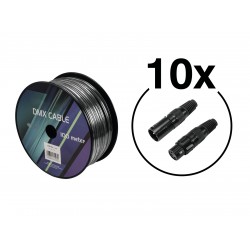 EUROLITE Set DMX cable 2x0.22 100m sw + 20 connectors EUROLITE Set DMX cable 2x0.22 100m sw + 20 connectors