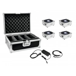 EUROLITE Set 4x AKKU Flat Light 1 silver + Case + Charger EUROLITE Set 4x AKKU Flat Light 1 silver + Case + Charger