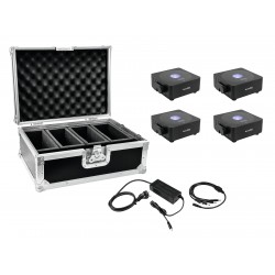 EUROLITE Set 4x AKKU Flat Light 1 black + Case + Charger EUROLITE Set 4x AKKU Flat Light 1 black + Case + Charger