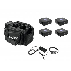 EUROLITE Set 4x AKKU Flat Light 1 black + Soft-Bag + Charger EUROLITE Set 4x AKKU Flat Light 1 black + Soft-Bag + Charger