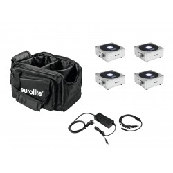 EUROLITE Set 4x AKKU Flat Light 1 silver + Soft-Bag + Charger EUROLITE Set 4x AKKU Flat Light 1 silver + Soft-Bag + Charger