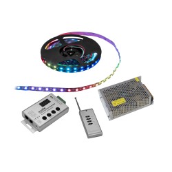 EUROLITE Set LED Pixel Strip RGB 5m + Controller + Transformer 5V EUROLITE Set LED Pixel Strip RGB 5m + Controller + Transformer 5V