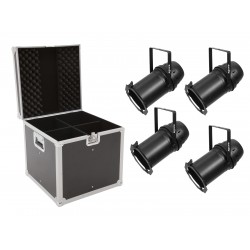 EUROLITE Set 4x LED PAR-64 COB 3000K 100W Zoom bk + Case EUROLITE Set 4x LED PAR-64 COB 3000K 100W Zoom bk + Case