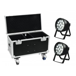 EUROLITE Set 2x LED IP PAR 14x8W QCL + Case with wheels EUROLITE Set 2x LED IP PAR 14x8W QCL + Case with wheels