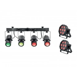 EUROLITE Set 2x LED SLS-6 TCL Spot + LED QDF-Bar RGBAW Light set EUROLITE Set 2x LED SLS-6 TCL Spot + LED QDF-Bar RGBAW Light set