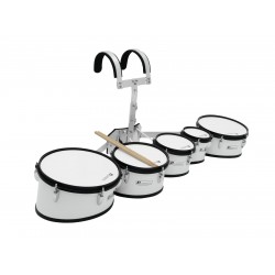DIMAVERY MT-530 Marching Drum Set, white