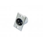 OMNITRONIC XLR mounting plug 3pin nickel 10x