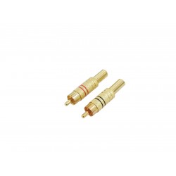 OMNITRONIC RCA plug gold-plated 5.4mm rd/bk 2x OMNITRONIC RCA plug gold-plated 5.4mm rd/bk 2x