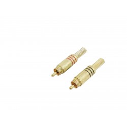 OMNITRONIC RCA plug gold-plated 7mm rd/bk 2x OMNITRONIC RCA plug gold-plated 7mm rd/bk 2x