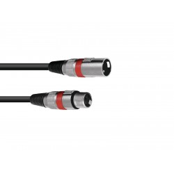 OMNITRONIC XLR cable 3pin 30m bk/rd