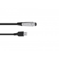 OMNITRONIC Adaptercable USB/XLR(F) 3m sw