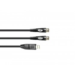 OMNITRONIC Adaptercable USB/2xMIDI 1.5m bk