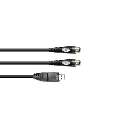OMNITRONIC Adaptercable USB/2xMIDI 5m bk