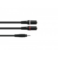 OMNITRONIC Adaptercable 3.5 Jack/2x6.35 jack 0,5m bk