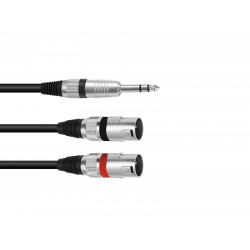 OMNITRONIC Adaptercable 2xXLR(M)/Jack stereo 1.5m bk