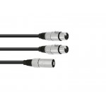 OMNITRONIC Adaptercable XLR(M)/2xXLR(F) 1m bk