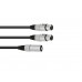 OMNITRONIC Adaptercable XLR(M)/2xXLR(F) 1m bk