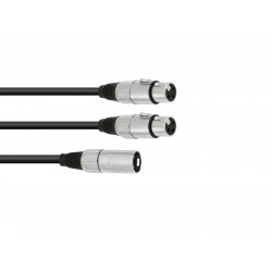 OMNITRONIC Adaptercable XLR(M)/2xXLR(F) 3m bk OMNITRONIC Adaptercable XLR(M)/2xXLR(F) 3m bk