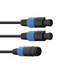 OMNITRONIC Adaptercable 2xSpeaker(M) 2pin/4pin 1m bk