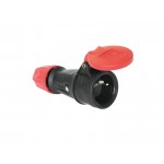 PC ELECTRIC Safety connector rubber+flap lid  bk