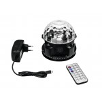 Nešiojamas pakraunamas šviesos efektas su garsiakalbiu AKKU Mini BCW-4 RGB Flower