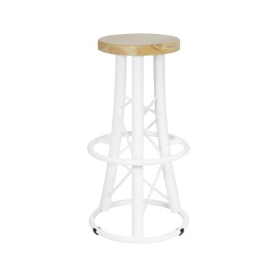 ALUTRUSS Bar stool, curved white