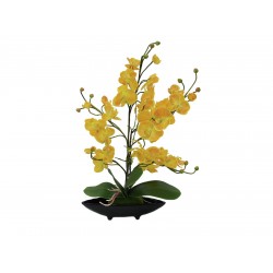 Dirbtinių orchidėjų kompozicija vazone EUROPALMS, geltona
