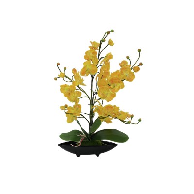Dirbtinių orchidėjų kompozicija vazone EUROPALMS, geltona