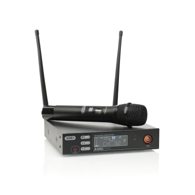 AMC ILive 1 bevielis mikrofono komplektas su rankiniu mikrofonu (606-621 MHz)