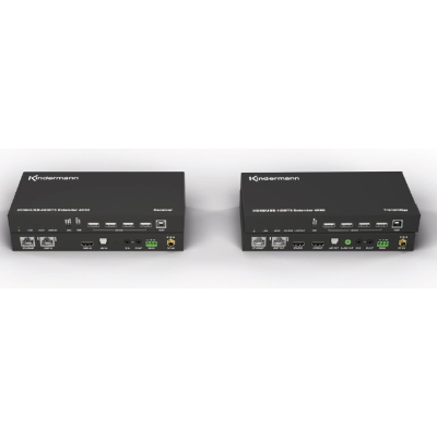 Kindermann HDMI/USB 2.0-HDBT3.0 signalo perdavimo sistema per CAT5e/6 kabelius (imtuvas-siųstuvas) 4K60