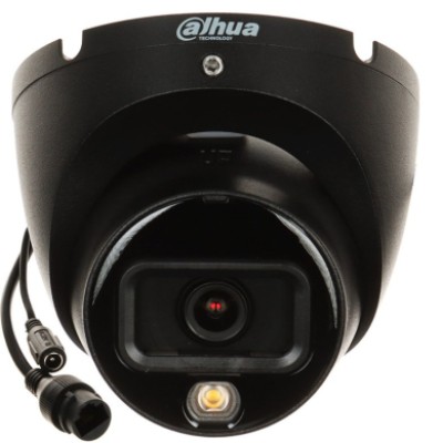 Dahua Dome IPC-HDW1639T-A-IL-0280B-S6-BLACK F2.8 (Juoda, 6MP, ~110°, IR+balta šviesa 30m, IP67)