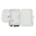 Optinė sieninė dėžutė EX 0691 (plastikinė, SC/LC duplex, 1 kabelio įėjimas, 2 adapteriai, kasetė)
