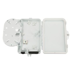 Optinė sieninė dėžutė EX 0691 (plastikinė, SC/LC duplex, 1 kabelio įėjimas, 2 adapteriai, kasetė)