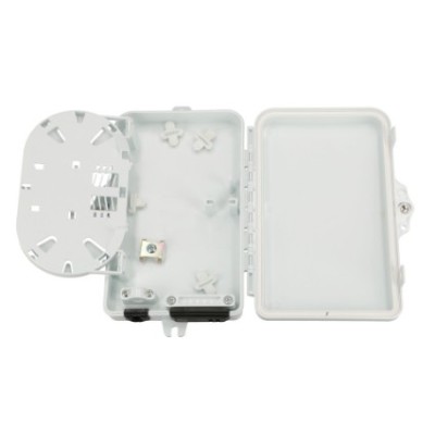Optinė sieninė dėžutė EX 0691 (plastikinė, SC/LC duplex, 1 kabelio įėjimas, 2 adapteriai, kasetė)