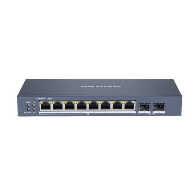 Hikvision 10 prievadų 8 PoE valdomas komutatorius DS-3E1510P-SI-8P2F Hikvision 10 prievadų 8 PoE valdomas komutatorius DS-3E1510P-SI-8P2F