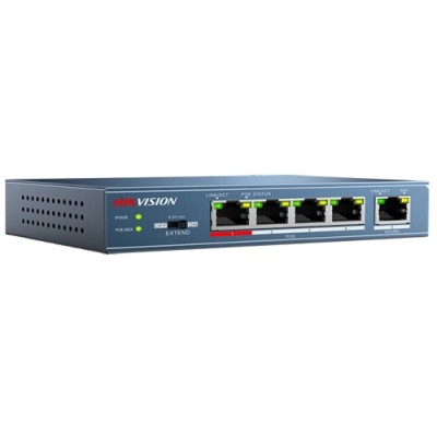 4 prievadų, 4 PoE komutatorius Hikvision DS-3E0105P-E